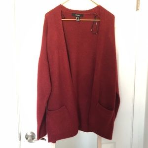 Forever 21 Open-Front Ribbed Cardigan